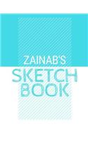 Zainab's Sketchbook: Personalized blue sketchbook with name: 120 Pages