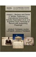 Joseph L. Beckers and Daniel S. Miotke, Petitioners, V. International Snowmobile Industry Association et al. U.S. Supreme Court Transcript of Record with Supporting Pleadings