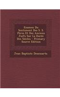 Examen Du Sentiment Des S. S. Peres Et Des Anciens Juifs Sur La Duree Des Siecles