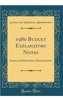 1980 Budget Explanatory Notes
