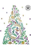 Notebook Kingdom Christmas Series: Christmas Journal/Diary Blank Paper 100 Pages 8.5"x11" Composition Book Flower Christmas Tree
