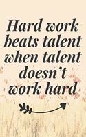 Hard work beats talent when talent doesn't work hard