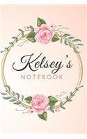 KELSEY'S Customized Floral Notebook / Journal 6x9 Ruled Lined 120 Pages School Degree Student Graduation university
