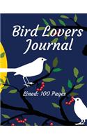 Bird Lovers Journal,100 Lined Pages
