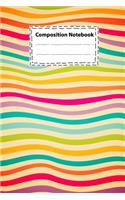 Composition notebook Vintage Rainbow Colorful Striped for Teachers School and College