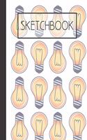 Lightbulbs pattern Sketchbook: Brilliant ideas 200 Page Sketchbook: Artist Edition (8.5x11)