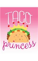Taco Princess: Taco Princess Composition Notebook Back to School 7.5 x 9.25 Inches 100 College Ruled Pages Girls Pink Journal Stationary