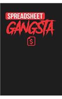 Spreadsheet Gangsta: Dark Gray, White & Red Design, Blank College Ruled Line Paper Journal Notebook for Accountants and Their Families. (Bookkeeping and Tax Season 6 x 9