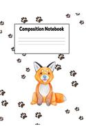 Composition Notebook: Cute Fox College Ruled Lined Pages Book (7.44 X 9.69)