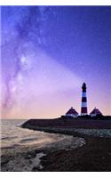 Lighthouse and the Stars Notebook: 150 page lined 6 x 9 notebook/diary/journal