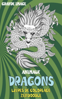 Livres de coloriage Zendoodle - Grande image - Animaux - Dragons