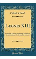 Leonis XIII: Pontificis Maximi, Epistolæ, Encyclicæ, Constitutiones Et Apostolicæ Litteræ (Classic Reprint)