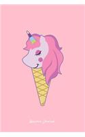 Unicorn Journal: Lined Journal - Unicorn Ice-cream Cone Black Girly Fun-ny Animal Gift - Pink Ruled Diary, Prayer, Gratitude, Writing, Travel, Notebook For Men Women