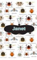 Janet: Bug Insect Journal Notebook 120 Pages 6x9