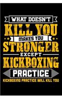 What doesn't kill you makes you stronger except Kickboxing practice Kickboxing practice will kill you