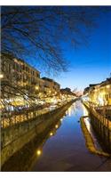 Evening Scene Along Naviglio Grande Canal in Milan Italy Journal