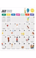 Cal 2023- Academic Year July 2022 - June 2023 Every Day's a Holiday Large Desk Pad Monthly Blotter