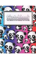 Sketchbook: Silly Cute Panda Bears Sketchbook & Art Notebook - Large Blank Sketchbook: 100 Pages - 8.5"x11" Blank Drawing Book & Sketching Journal Notepad