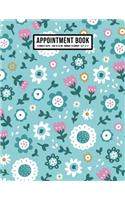 Floral Appointment Book: Undated Hourly Appointment Book - Weekly 7AM - 10PM with 15 Minute Intervals - Large 8.5 x 11