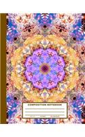 Composition Notebook: Yellow Purple Mandala Cover Design - College Ruled - 120 Blank Lined Pages - 8.5" X 11" - Matte Finished Soft Cover