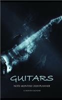 Guitars Note Monthly 2020 Planner 12 Month Calendar