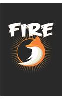 Fire: 6x9 Fox - blank with numbers paper - notebook - notes