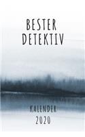 BESTER Detektiv KALENDER 2020: Cooles Geschenk für einen Detektiv - Kalender Geschenkidee für das Jahr 2020 im White Black Design - mit zusätzlicher Jahresübersicht und Kontaktlis