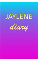 Jaylene: Journal Diary - Personalized First Name Personal Writing - Letter J Blue Purple Pink Gold Effect Cover - Daily Diaries for Journalists & Writers - J