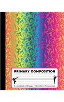 Primary Composition: Gymnastics Rainbow Marble Composition Book for Girls K-2. Beautiful gymnast notebook handwriting paper. Primary ruled - middle dotted guide lines. 1