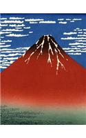 Japanese Writing Practice Book: Hokusai - Red Fuji Southern Wind Cover - Premium Kanji practice notebook - Genkouyoushi Paper - 110 pages(20 Japanese Practice)