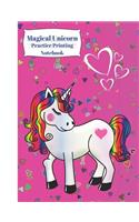 Magical Unicorn Practice Printing Notebook