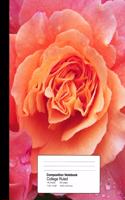 Composition Notebook College Ruled 7.44 X 9.69 Inches 100 Sheets / 200 Pages: Pink & Orange Starburst Roses