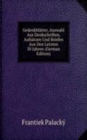 Gedenkblatter, Auswahl Aus Denkschriften, Aufsatzen Und Briefen Aus Den Letzten 50 Jahren (German Edition)