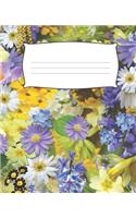 FLORAL Composition Notebook: 7.5 X 9.25 Primary Ruled 110 pages book for girls, kids, school, students and teachers