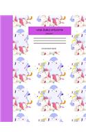 Wide Ruled Notebook Unicorn Composition Book: Student Teacher Diary - Soft Cover Unicorn & Rainbow Journals for Girls. 8" x 10" 120 Pages. (Vol 7)