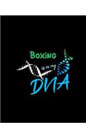 Boxing Is in My DNA: A 8x10 Inch Quad Rule Graph Paper (4x4 Inch Squares) Composition Notebook Journal with 120 Blank Lined Pages