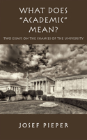 What Does "Academic" Mean? – Two Essays on the Chances of the University Today: Two Essays on the Chances of the University Today