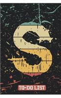 S To-Do List: Task Writing & Note Taking Lined To-Do List / Notebook Gift, 120 Pages, 6x9, Black Background Cover, Matte Finish