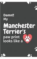 Damn!! my Manchester Terrier's paw print looks like a: For Manchester Terrier Dog fans