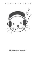 Katze hört Musik Monatsplaner