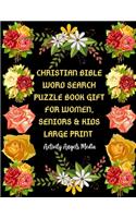 Christian Bible Word Search Puzzle Book for Women, Seniors & Kids, Large Print