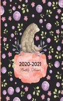 2020-2021 Monthly Planner: Cute Bear Gift for Mom - 24-Month Organizer Calendar Book with Holidays - 2 Pages for Each Month - Phone Book and Password Logs
