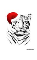 Christmas Notebook: Tiger Holiday Notepad With Lined Wide Ruled Paper For Taking Notes. Xmas Journal Diary 7.5 x 9.25 Inch Soft Cover For Home, Work Or School.