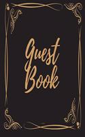 Guest Book - Gold Frame #4 For any occasion Light Green Color Pages 8.5 x 8.5 Inches 82 pages