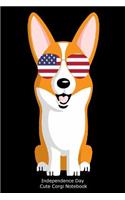 Independence Day Cute Corgi Notebook: American Flag Sunglasses 4th Of July Dog Journal