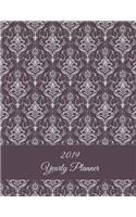 2019 Yearly Planner: Brown Vintage Mandala, Yearly Calendar Book 2019, Weekly/Monthly/Yearly Calendar Journal, Large 8.5" x 11" 365 Daily journal Planner, 12 Months Cale