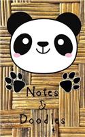 Panda Notes & Doodles: 120 Pages of Blank & Lined Paper