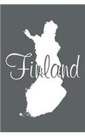Finland - Slate Grey Lined Notebook with Margins: 101 Pages, Medium Ruled, 6 x 9 Journal, Soft Cover