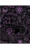 Bullet Journal Notebook Cute Cat in Flowers Pattern 5: 172 Numbered Pages with 160 Graph Style Grid Pages, 6 Index Pages and 2 Key Pages in Large 8 X 10 Size for Journaling, Writing, Planning or Doodling