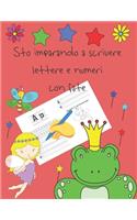 Sto imparando a scrivere lettere e numeri con fate: libri per tracciare le lettere per bambini di 4-8 anni, pagine per imparare a scrivere lettere e numeri e per colorare, scrivere a mano per bambini,